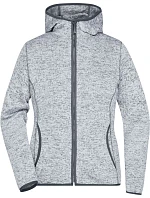 Daiber JN 588 Dámská pletená fleecová bunda s kapucí 02.0588 light melange/carbon Daiber JN 588 Dámská pletená fleecová bunda s kapucí 02.0588 light melange/carbon