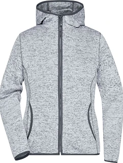 Daiber JN 588 Dámská pletená fleecová bunda s kapucí 02.0588 light melange/carbon
