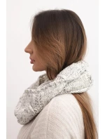 Komin dámský vlněný měkký melírovaný zimní šátek KN25 jasno šedý