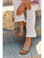 Dámské Ploché Žabky S Cekulemi S.Barski KV27-052 Hnědé