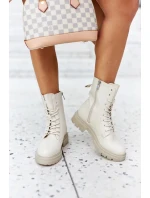 Kotníkové Ploché Workery Boty Béžové Rozelle