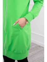 Šaty s kapucí a kapucí světle zelené