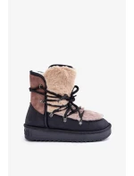 Dámské sněhule D.Franklin s kožíškem – černé