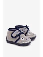 Dětské bačkory na suchý zip – šedé Jeselle Dětské bačkory na suchý zip – šedé Jeselle