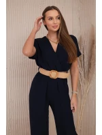 Kombinéza s ozdobným páskem v pase námořnictvo Kombinéza s ozdobným páskem v pase námořnictvo