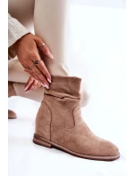 Módní Semišové Boty Na Skrytém Klínu Béžove Finney