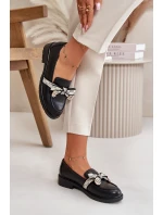 Kožené Dámské Polobotky Mokasíny Černé S.Barski HY42-330