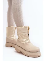 Dámské sněhové boty s tlustou podrážkou GOE MM2N4079 Bežové