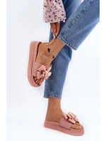 Dámské Žabky S Mašlí a Plyšovým Medvídkem Růžové Katterina Dámské Žabky S Mašlí a Plyšovým Medvídkem Růžové Katterina