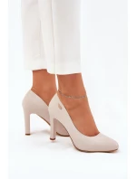 Dámské lodičky na podpatku světle béžové Sergio Leone Campbell