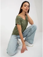 Dámská halenka TW BZ BL 1006.56 khaki - FPrice Dámská halenka TW BZ BL 1006.56 khaki - FPrice