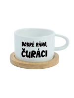 DOBRÉ RÁNO, ČURÁCI - bílý hrníček makronka 200 ml