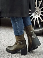 Dámské boty NOIRSTEP na podpatku zelené FashionStreet ZY0525