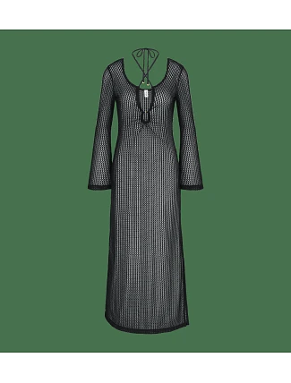 Beach MyWear Crochet Long Dress LSL - BLACK - TRIUMPH BLACK - TRIUMPH
