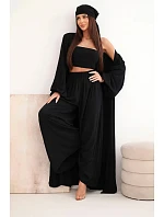 Dámský viskózový 4dílný komplet v boho stylu černý