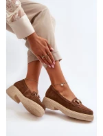 Zazoo 3429 Zamszové Dámské Mokasíny S Ozdobou Hnědé Zazoo 3429 Zamszové Dámské Mokasíny S Ozdobou Hnědé