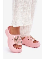 Pěnové Dámské Pantofle Se Zlatými Prstýnky Růžové Hortiana