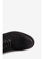 Pánské kožené zateplené kotníkové boty Big Star  na zip – černé