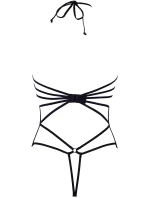 Dámské průhledné sexy body V-8910 Černá s béžovou - Axami