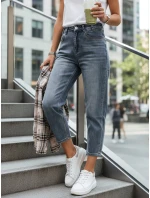 Dámské modré džíny 7/8 mom fit s vysokým pasem FashionStreet UY2905