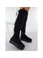 Dámské černé semišové boty na platformě Big Star SS274264