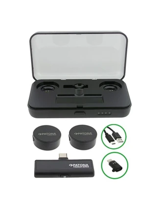 PATONA Profesionální stupňovitá mikrofonní sada PTS-I91S Premium s nabíjecím pouzdrem