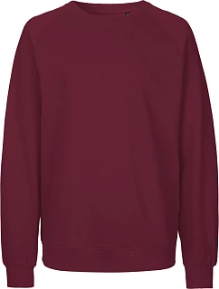 Neutral O 63001 Unisex raglánová mikina z bio bavlny 77.6301 bordeaux