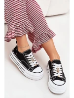 Dámské Tenisky Na Platformě Se Zlatými Připínkami Černé Fiorina