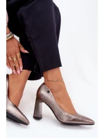 Dámské Lodičky Na Podpatku Vinceza 62252 Grafitové