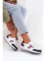 Dámské kožené sportovní boty bílo-tmavě modré Lorvessa Dámské kožené sportovní boty bílo-tmavě modré Lorvessa