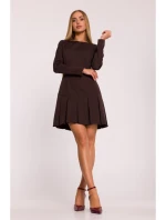 M872 Šaty s obrácenými záhyby - hnědé M872 Šaty s obrácenými záhyby - hnědé