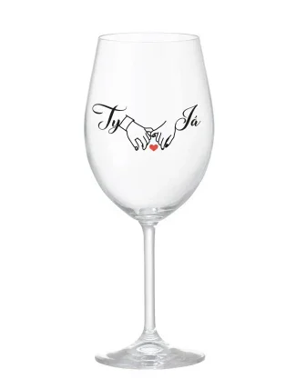 TY A JÁ (svatba) - čirá sklenice na víno 350 ml