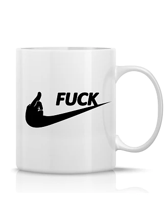 FUCK - klasický bílý keramický hrníček 300 ml