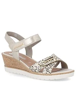 Dámské kožené páskové sandály zlaté Remonte R6266-90