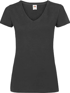 Fruit of the Loom Lady-Fit Valueweight V-Neck T Dámské tričko s výstřihem do V 16.1398 black