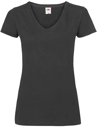Fruit of the Loom Lady-Fit Valueweight V-Neck T Dámské tričko s výstřihem do V 16.1398 black Fruit of the Loom Lady-Fit Valueweight V-Neck T Dámské tričko s výstřihem do V 16.1398 black