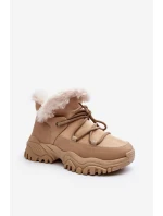 Dámské zimní boty s kožešinou v béžové barvě Cresandi Dámské zimní boty s kožešinou v béžové barvě Cresandi