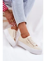 Dámské Tenisky S Krajkou Lee Cooper LCW-25-31-3440L Béžové Dámské Tenisky S Krajkou Lee Cooper LCW-25-31-3440L Béžové