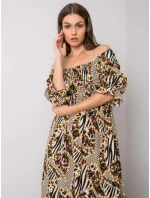 Šaty DHJ SK 13965.71P černá a béžová