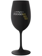 MOJE PSYCHOLOGLOGLOGLO - černá sklenice na víno 350 ml MOJE PSYCHOLOGLOGLOGLO - černá sklenice na víno 350 ml