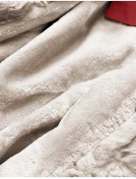 Světle červená bunda parka s kožešinovou odepínací podšívkou (5M763-270)