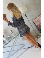 Šaty s ozdobnými volánky černé