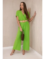 Kombinéza s ozdobným páskem v pase Pistácie