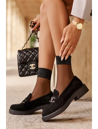 Dámské semišové Mokasíny černé Beanika