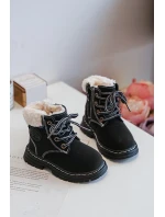 Dětské Trapery Botky Na Zip s Kožušinou Černé Marialee