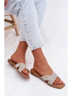 Dámské ploché stříbrné s kamínky Zinnia