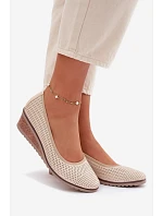 Dámské polobotky na platformě Vinceza 58629 světle béžové