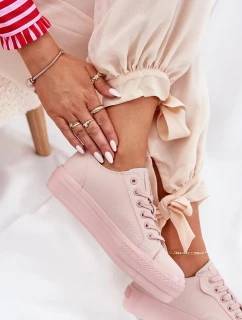 Dámské tenisky na platformě z ECO kůže Big Star – růžové