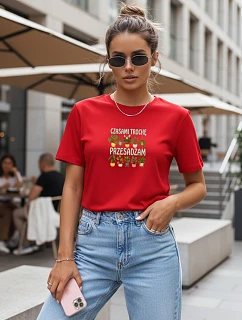 Dámské tričko s potiskem Někdy to trochu přeženu červená FashionStreet NX5037RY