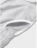 Světle šedé dámské šortky s kontrastní lemovkou (8K208-2)